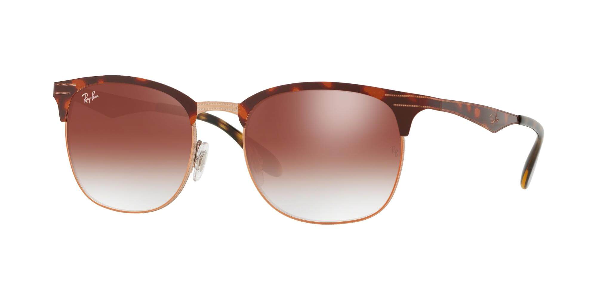 Ray-BanCLUBMASTER METAL RB 3538Copper Havana/red Shaded (9074/V0)