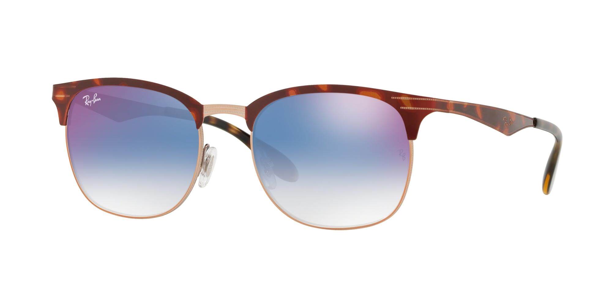 Ray-BanCLUBMASTER METAL RB 3538Copper Havana/blue Shaded (9074/X0)